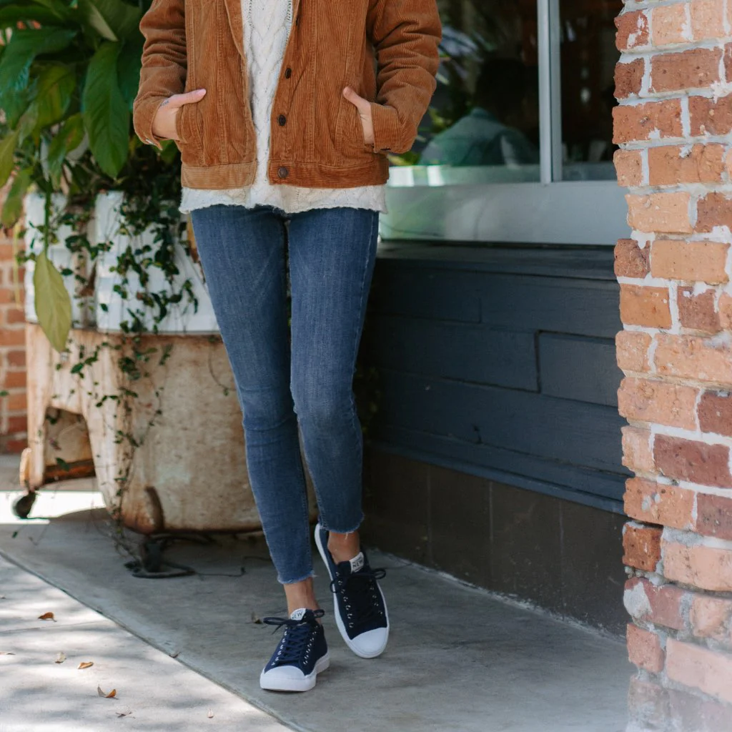 Women's Classic Low Top | Navy x White - Image 7